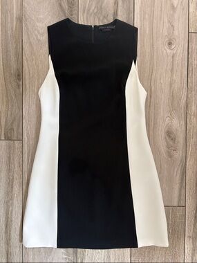 Alice + Olivia Black and White Panel Sheath Dress